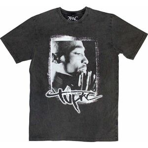 2Pac Tricou Spray Photo Stone Wash Unisex Gri cărbune S imagine