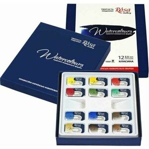 Rosa 340012 Set de vopsele acuarela 12 x 2, 5 ml imagine