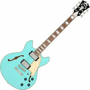 D'Angelico Premier Mini DC Surf Green Chitară semi-acustică imagine