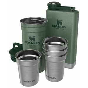 Stanley Adventure Pre-Party Shot Glass + Flask Set Hammertone Green 230ml-4 x 59ml Ceașcă-Ploscă imagine