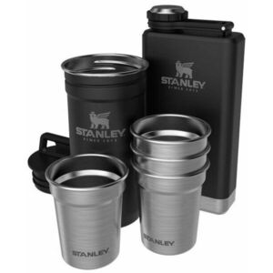 Stanley Adventure Pre-Party Shot Glass + Flask Set Matte Black Pebble 230ml-4 x 59ml Ceașcă-Ploscă imagine