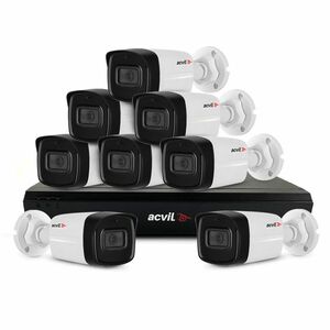 Sistem supraveghere exterior basic Acvil Pro Starlight ACV-B8EXT40-2MP, 8 camere, 2 MP, IR 40 m, 2.8 mm, audio prin coaxial imagine