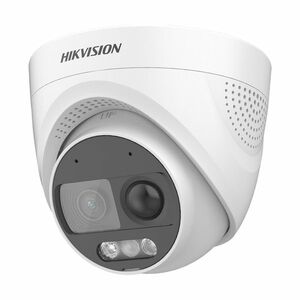 Camera supraveghere Dome Hikvision ColorVu DS-2CE72DF3T-PIRXOS, 2 MP, 3.6 mm, microfon, IR 11m, lumina alba 20 m imagine