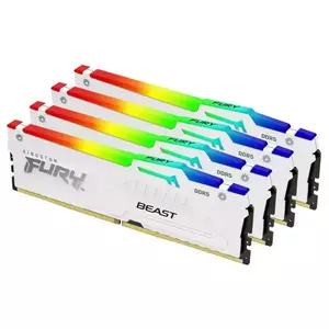 Memorie Desktop Kingston Fury Beast RGB 128GB(4 x 32GB) DDR5 5600Mhz White imagine