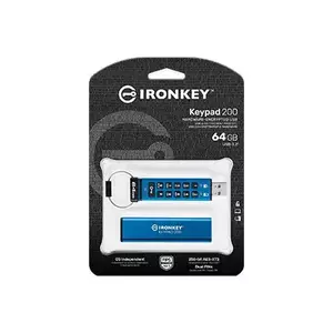 Flash Drive Kingston IronKey Keypad 200 64GB USB 3.2 Gen1 Type-A imagine