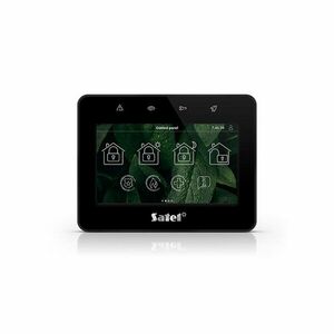 Tastatura touch screen Satel Integra INT-TSG2-B, 4.3 inch, functii MACRO, slot card, negru imagine