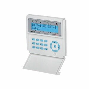 Tastatura centrala alarma Satel Integra INT-KLCDR-BL, 2 zone, cititor proximitate, buzzer, iluminare albastra imagine