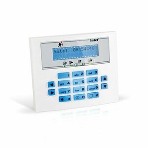 Tastatura centrala antiefractie Satel Integra INT-KLCDS-BL, 2 zone, buzzer, iluminare albastra imagine