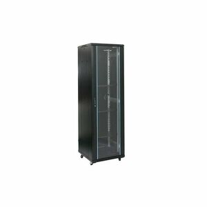 Rack 47U 800x800, montare pe podea, usa din sticla, panouri laterale detasabile si securizate , dezasamblat, culoare negru RAL 9004, DATEUP imagine