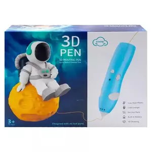 Creion 3D pentru crearea de obiecte tridimensionale, fire PCL, sabloane, fire USB, baterie Lithium, 14.5x3x3.5 cm imagine