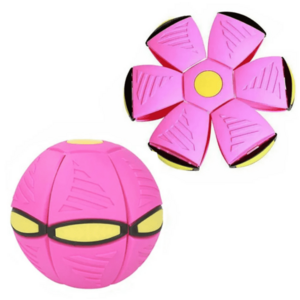 Minge Zburatoare Transformabila in Disc Frisbee 2 moduri de joaca 23 cm ROZ imagine