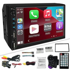 Navigatie Auto GPS Multimedia Techstar® 6800, Display 7", cu Apple CarPlay, Mirror Link, Android Auto, Bluetooth TF/USB/AUX, cu Camera Marsarier inclusa imagine