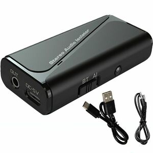 Adaptor Audio Bluetooth 2 in 1 Techstar M29, Versiune 5.4, Izolator de Zgomot, Anti-interferenta, Sunet Clar, Compatibil cu Jack 3.5mm, Sistem Audio Auto si Stereo Acasa, Portabil, Cablu Type-C Inclus imagine