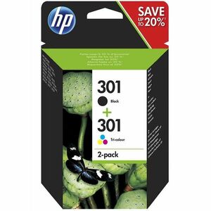 Pachet Cartus HP 301, Black si Tricolor imagine