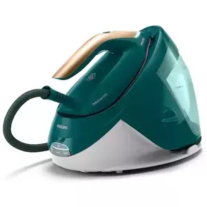 Statie de calcat Philips seria Perfect Care 7000, tehnologie DynamiQ si Optimal Temp, presiune maxima 8 bari, putere 2100W, jet de abur 120g/min, culoare verde, functie Easy De-calc plus, talpa fier SteamGlide Elite, rezervor de apa 1.8L detasabil imagine