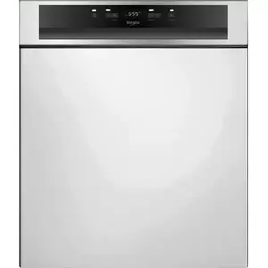 Masina de spalat vase semi-incorporabila Whirlpool WBC3C34PFX, 14 seturi, 8 programe, Clasa D, Motor Inverter, PowerClean Pro, Tehnologia al 6-lea Simt, Sistem Natural Dry, 60 cm, Inox imagine