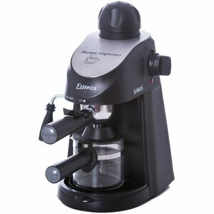 Espressor Samus Essenza, 3.5 bari, Rezervor 0.24 L, Capacitate 4 ceşti, Filtru inox, Cană gradată, Negru/Inserție inox imagine