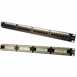 PATCH PANEL LOGILINK 24 porturi, UTP, Cat5e, 1U pentru rack 19, black imagine