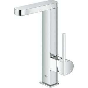 Baterie lavoar Grohe Plus 23851003, 3/8'', monocomanda, pipa pivotanta, marimea L, Crom imagine