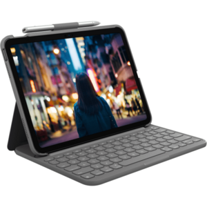 Husa/Tastatura Logitech SLIM FOLIO pentru iPad 10th gen, Layout US, gri imagine