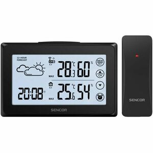 Statie meteo SWS 2850, Sencor, Ecran LCD, 142x92x25 mm, Negru imagine