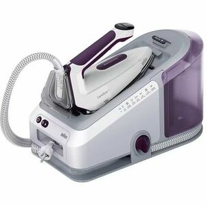 Statie de calcat Braun CareStyle 7 IS7266VI, 7.5 bari, abur variabil 160g/min, jet de abur 550g/min, rezervor 2L, tehnologie iCare, tehnologie FreeGlide 3D, talpa EloxalPlus, Alb-Violet imagine