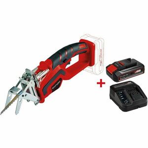 Fierastrau electric cu panza pe acumulator pentru gradina Einhell PXC GE-GS 18 Li Solo, lama 15 cm, taiere cu/fara suport crengi 7 cm/9 cm + Starter Kit Einhell PXC 18V 2.5Ah, max 720 W imagine