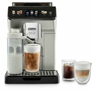 Espressor automat De’Longhi Eletta Explore ECAM 450.65.S, 2 carafe cu tehnologie LatteCrema (Hot & Cool), tehnologie de extractie la rece, rasnita cu tehnologie Bean Adapt, Coffee Link App, 1450W, 19 bar, 1.8 l, argintiu imagine