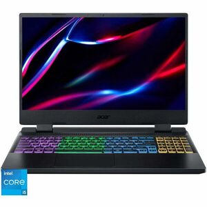 Laptop Acer Gaming 15.6'' Nitro 5 AN515-58, FHD IPS 144Hz, Procesor Intel® Core™ i5-12450H (12M Cache, up to 4.40 GHz), 16GB DDR4, 512GB SSD, GeForce RTX 3050 4GB, No OS, Obsidian Black imagine