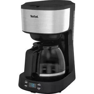 Cafetiera Tefal Equinox CM520D10, capacitate 1.2L, timer digital, functie pastrare la cald, comutator ON/OFF iluminat, sistem antipicurare, suport detasabil filtru, negru/inox imagine