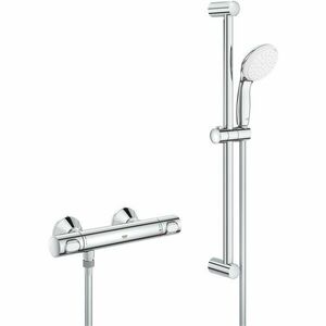 Set de dus Grohe Grohtherm 500 34796000, 1/2'', aparent, termostat, anti-oparire, coloana dus, 600 mm, 1 pulverizare, 1.75 m, Crom imagine