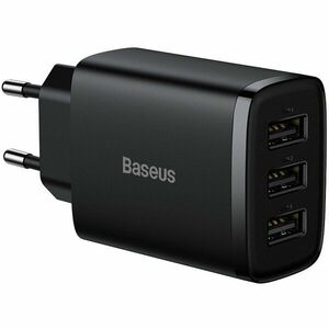 Incarcator de Priza 3xUSB, 17W - Baseus (CCXJ020101) - Black imagine