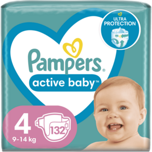 Scutece Pampers Active Baby 4 Mega Box, 132 bucati imagine