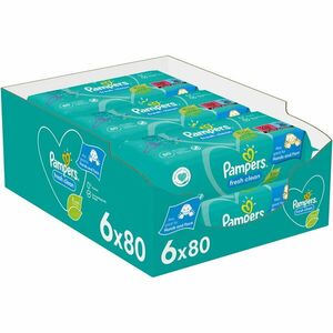 Servetele umede Pampers Fresh Clean, 6 pachete x 80, 480 buc imagine