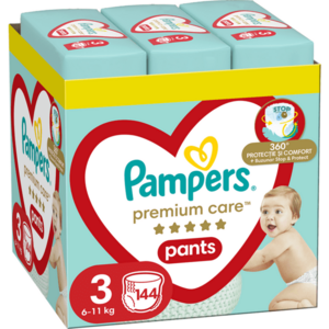 Scutece-chilotel Pampers Premium Care Pants XXL Box Marimea 3, 6-11 kg, 144 buc imagine