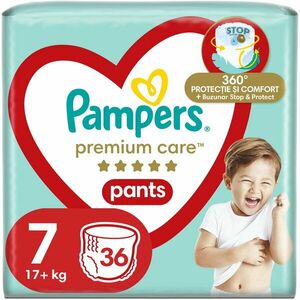 Scutece-chilotel Pampers Premium Care Pants Mega Box Marimea 7, 17kg+, 36 buc imagine