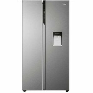 Side by side Haier HSR5918DWMP, 521 litri, Total No Frost, Multi air flow, Clasa D, SuperCooling, SuperFreezing, Holidays, dispenser apa, H 177 cm, Inox imagine