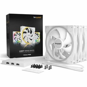 Ventilator / radiator be quiet! LIGHT WINGS White RGB 140mm PWM Three Fan Pack imagine