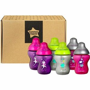 Set biberoane ONL fetite haioase Tommee Tippee, 260 ml, 6 buc, + 0 luni, Multicolor imagine