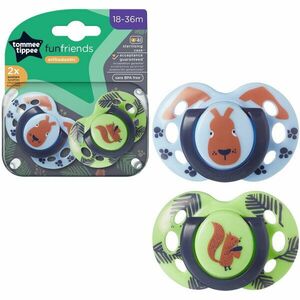 Suzeta Tommee Tippee Fun, design ortodontic simetric, fara BPA, include cutie de sterilizare, 18-36 luni, 2 buc, veverita imagine