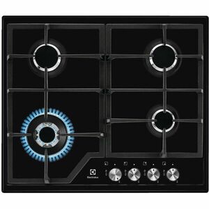 Plita incorporabila Electrolux EGS6436K, Gaz, 4 arzatoare, Wok, Aprindere electica, Gratare fonta, 60 cm, Negru imagine