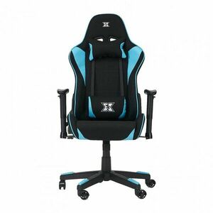 Scaun gaming X by Serioux, Torin, ajustabil, material textil, negru si albastru imagine