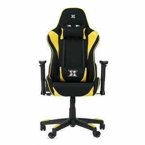 Scaun gaming X by Serioux, Torin, ajustabil, material textil, negru si galben imagine