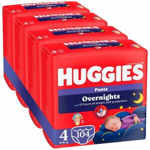 Scutece chilotel de noapte Huggies Overnights 4, 9-14 kg, 104 buc imagine