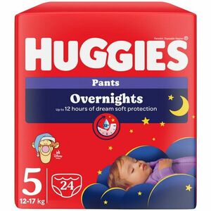 Scutece chilotel de noapte Huggies Overnights 5, 12-17 kg, 24 buc imagine