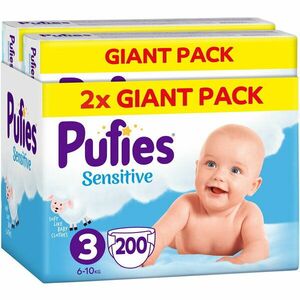 Scutece Pufies Sensitive, Marimea 3, Giant Pack, 6-10 kg, 200 buc imagine