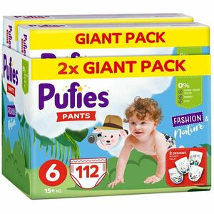 Scutece-chilotel Pufies Fashion&Nature, Marimea 6, Giant Pack, 15+ kg, 112 buc imagine