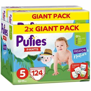 Scutece-chilotel Pufies Fashion&Nature, Marimea 5, Giant Pack, 12-17 kg, 124 buc imagine