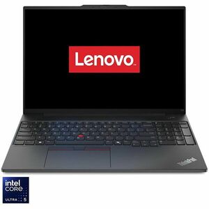 Laptop Lenovo ThinkPad E16 Gen 2 cu procesor Intel® Core™ Ultra 5 125U pana la 4.3GHz, 16 WUXGA, IPS, 32GB DDR5, 1TB SSD, Intel® Graphics, No OS, Black, 3y on-site Premium Care imagine