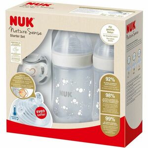 Set Twin Nuk Nature Sense, 2 Biberoane Polipropilena Cu Tetine Silicon + Suzeta Ortodontica Nuk, Cu Indicator De Temperatura Nuk, Alb, Fara Bpa imagine